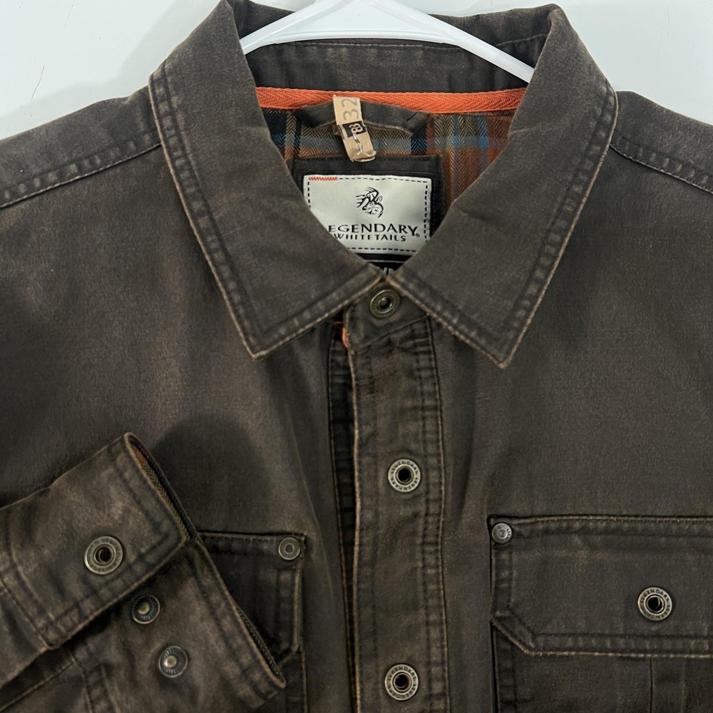 Legendary Whitetails Journeyman Jacket‎ Mens Medium Brown Canvas Flannel Lined